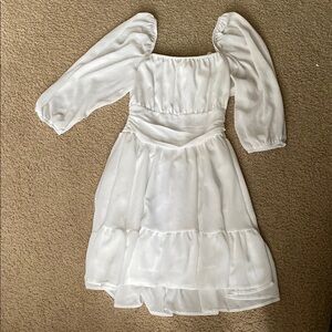 Ruffled Off Shoulder A-Line Vintage Mini Dress